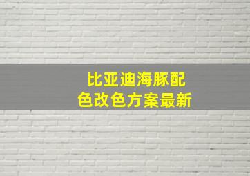 比亚迪海豚配色改色方案最新