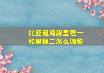 比亚迪海豚里程一和里程二怎么调整