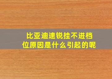 比亚迪速锐挂不进档位原因是什么引起的呢