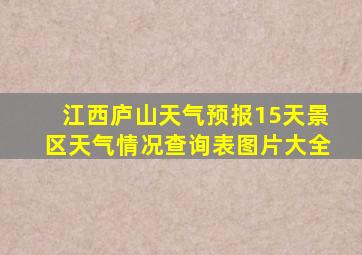 江西庐山天气预报15天景区天气情况查询表图片大全