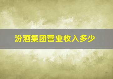 汾酒集团营业收入多少