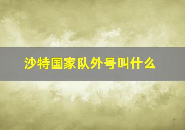 沙特国家队外号叫什么