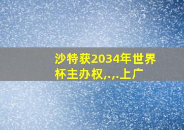 沙特获2034年世界杯主办权,.,.上广