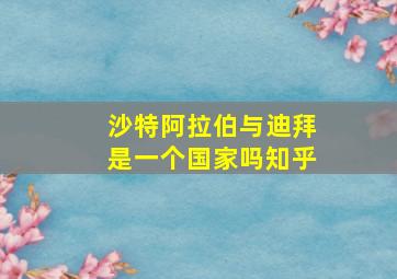 沙特阿拉伯与迪拜是一个国家吗知乎