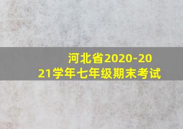 河北省2020-2021学年七年级期末考试