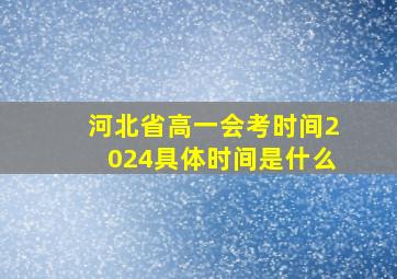 河北省高一会考时间2024具体时间是什么