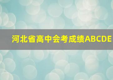 河北省高中会考成绩ABCDE