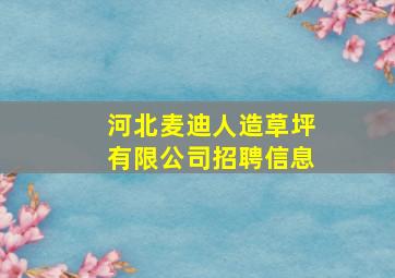 河北麦迪人造草坪有限公司招聘信息