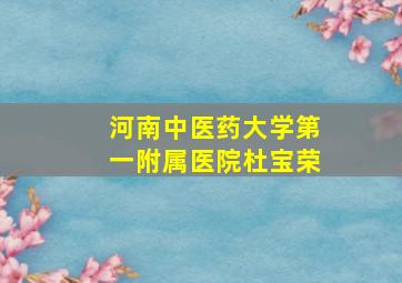 河南中医药大学第一附属医院杜宝荣