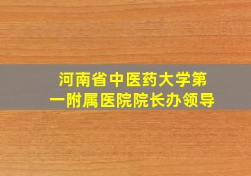 河南省中医药大学第一附属医院院长办领导