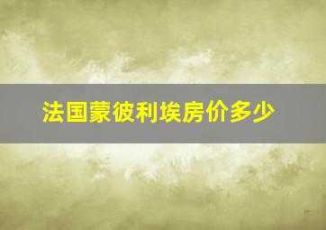 法国蒙彼利埃房价多少