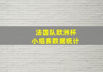 法国队欧洲杯小组赛数据统计