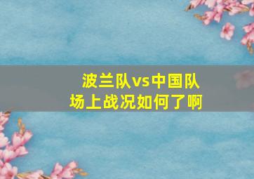 波兰队vs中国队场上战况如何了啊