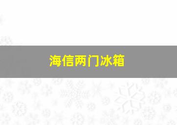 海信两门冰箱