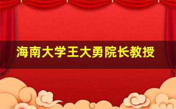 海南大学王大勇院长教授