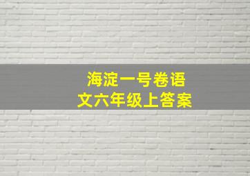 海淀一号卷语文六年级上答案