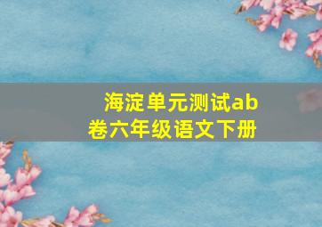 海淀单元测试ab卷六年级语文下册