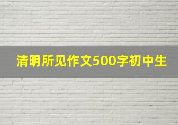 清明所见作文500字初中生