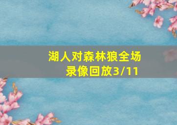 湖人对森林狼全场录像回放3/11