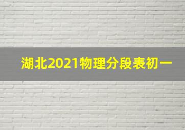 湖北2021物理分段表初一