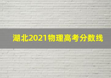 湖北2021物理高考分数线