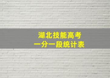 湖北技能高考一分一段统计表