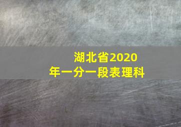 湖北省2020年一分一段表理科