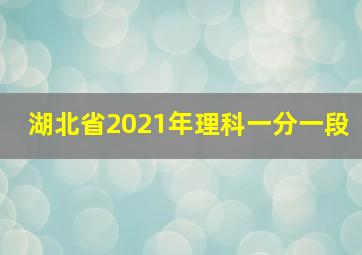 湖北省2021年理科一分一段