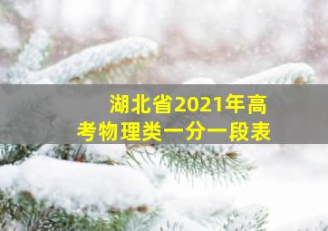 湖北省2021年高考物理类一分一段表