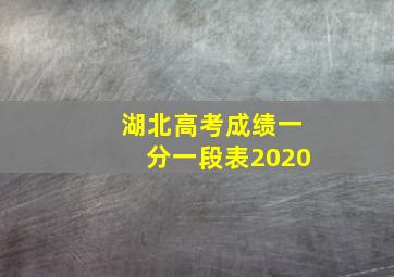 湖北高考成绩一分一段表2020