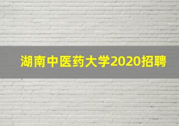 湖南中医药大学2020招聘