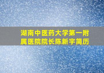 湖南中医药大学第一附属医院院长陈新宇简历