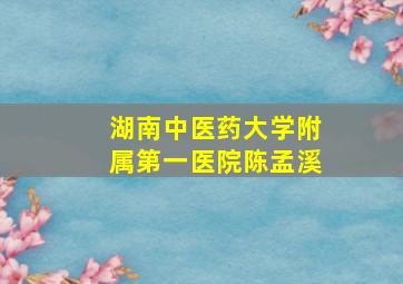 湖南中医药大学附属第一医院陈孟溪