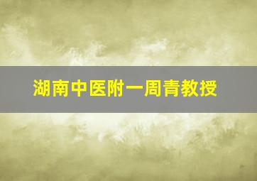 湖南中医附一周青教授