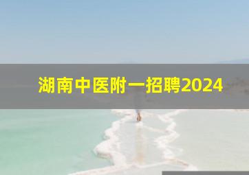 湖南中医附一招聘2024