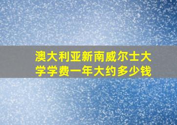 澳大利亚新南威尔士大学学费一年大约多少钱