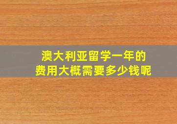 澳大利亚留学一年的费用大概需要多少钱呢