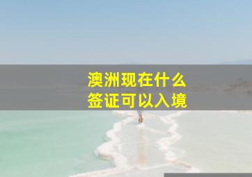 澳洲现在什么签证可以入境