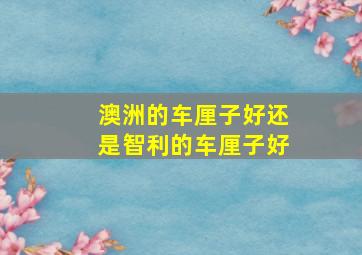 澳洲的车厘子好还是智利的车厘子好