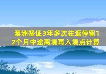 澳洲签证3年多次往返停留12个月中途离境再入境点计算