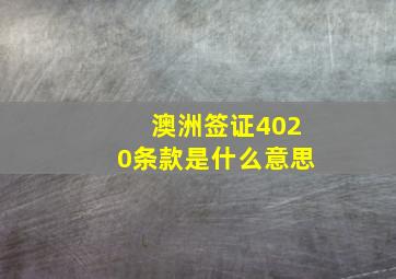 澳洲签证4020条款是什么意思