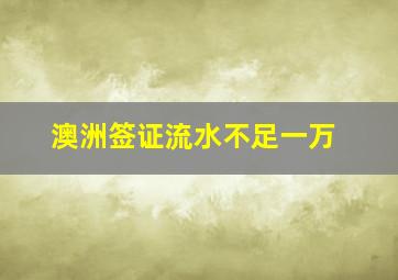 澳洲签证流水不足一万