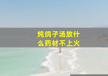 炖鸽子汤放什么药材不上火