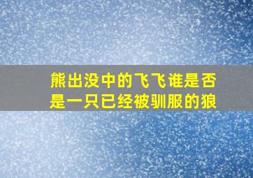 熊出没中的飞飞谁是否是一只已经被驯服的狼