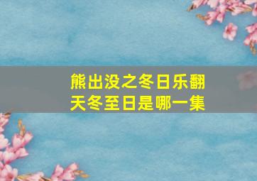 熊出没之冬日乐翻天冬至日是哪一集