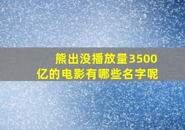 熊出没播放量3500亿的电影有哪些名字呢