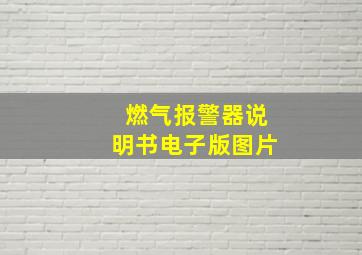 燃气报警器说明书电子版图片