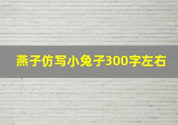 燕子仿写小兔子300字左右