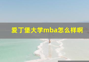 爱丁堡大学mba怎么样啊