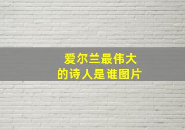 爱尔兰最伟大的诗人是谁图片